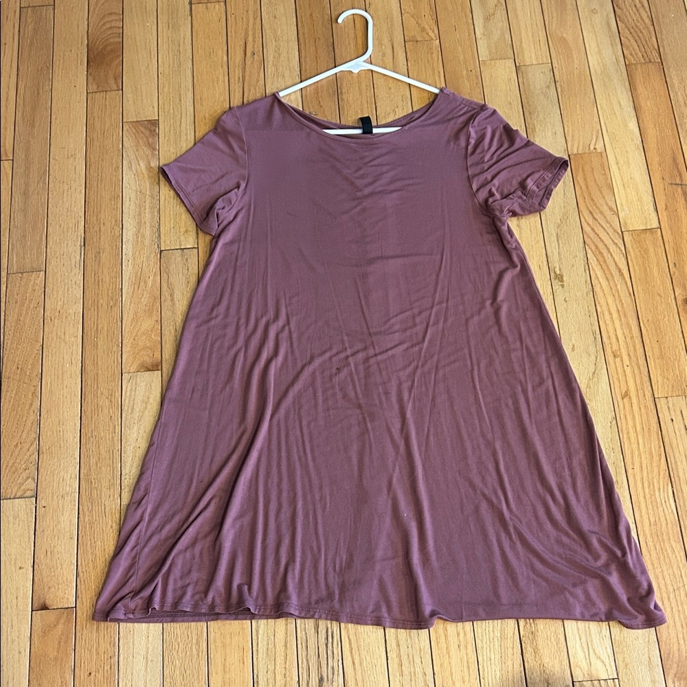 Women's Mauve Short Sleeve Swing Top/mini dress.